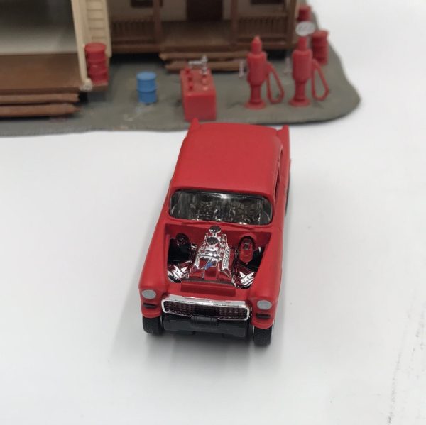 Hot wheels CUSTOM 55 Chevy bel air gasser flat red Real riders loose For Cheap