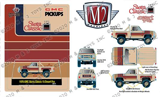 M2 MACHINES 1 64 HOBBY EXCLUSIVE 1976 GMC SIERRA CLASSIC 15 DESERT FOX LIMITED EDITION For Sale