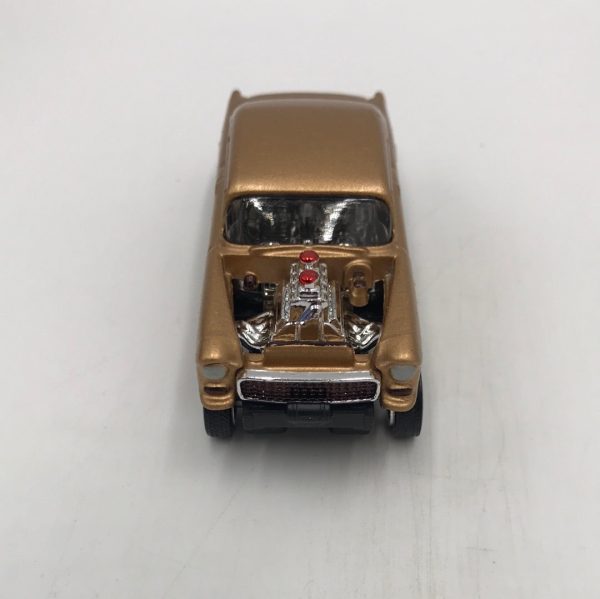 Hot wheels CUSTOM 55 Chevy bel air gasser Gold Real riders loose Discount