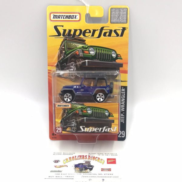 Matchbox Superfast #29 Jeep Wrangler blue limited to 8,000 (S2) Cheap