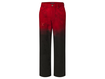 Pants Embroidered Black Red | Louis Vuitton Discount