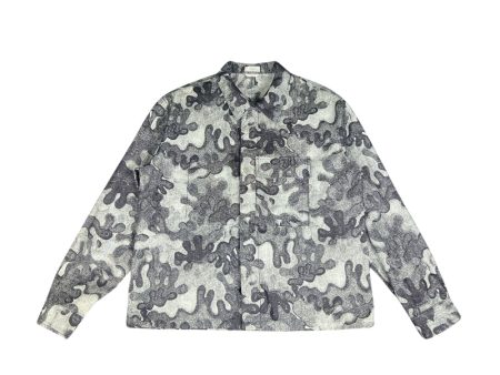 Dior 21AW x Peter DOIG Logo Camouflage Denim Jacket Sale