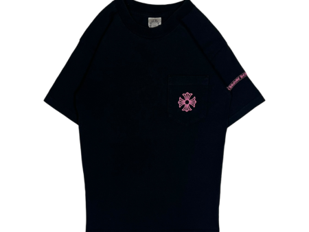 Chrome Hearts Black Pink Cross Logo Tee For Cheap