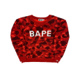 BAPE x Swarovski Red Crazy Camo Crewneck on Sale