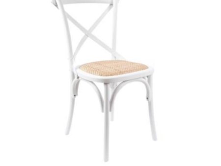 Hampton Vivid White Cross Back Dining Chair Supply