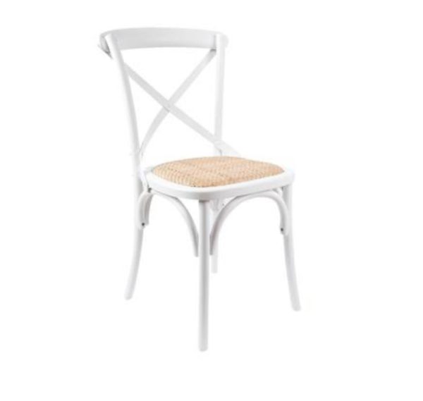 Hampton Vivid White Cross Back Dining Chair Supply