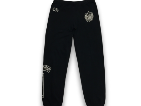 Trackpants CHROME HEARTS Black Floral Logo Vintage For Discount