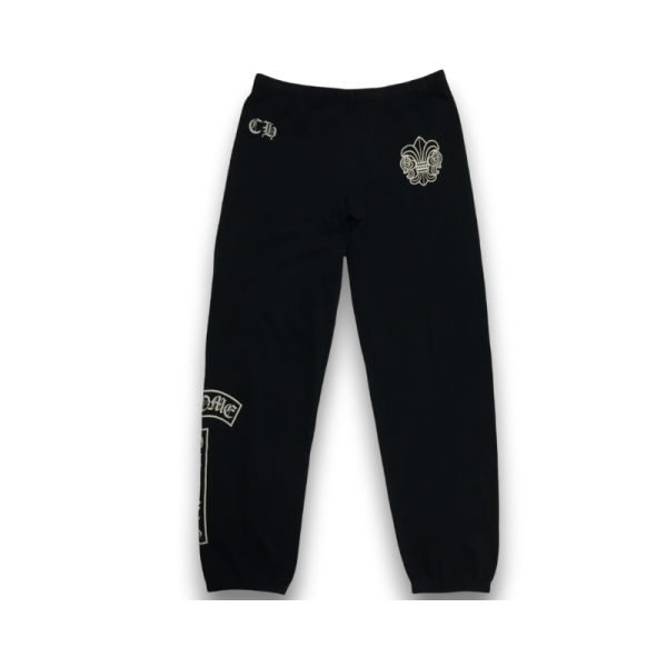 Trackpants CHROME HEARTS Black Floral Logo Vintage For Discount