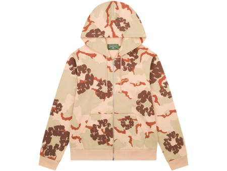 Zip Hoodie Tan Camo Cotton Wreath | Denim Tears Hot on Sale