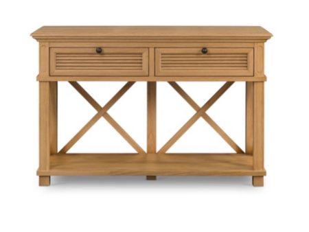 West Beach Natural 2 Drawer Console Discount