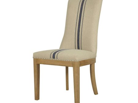 Hampton Blue Stripe Linen Dining Chair on Sale