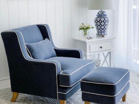 Hudson Navy Armchair For Cheap