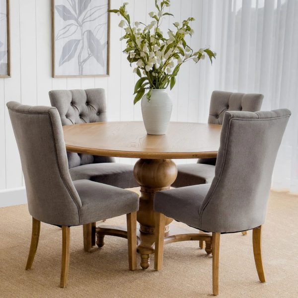 Storm Grey Linen Dining Chair Sale