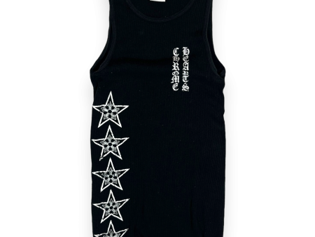 Chrome Hearts Black Stars Logo Tank Top Vintage Online Sale