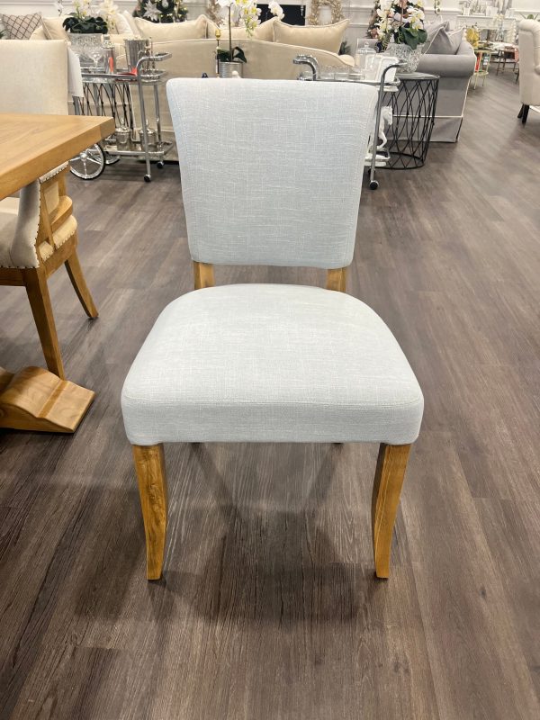 Duck Egg Oakwood Linen Dining Chair Supply