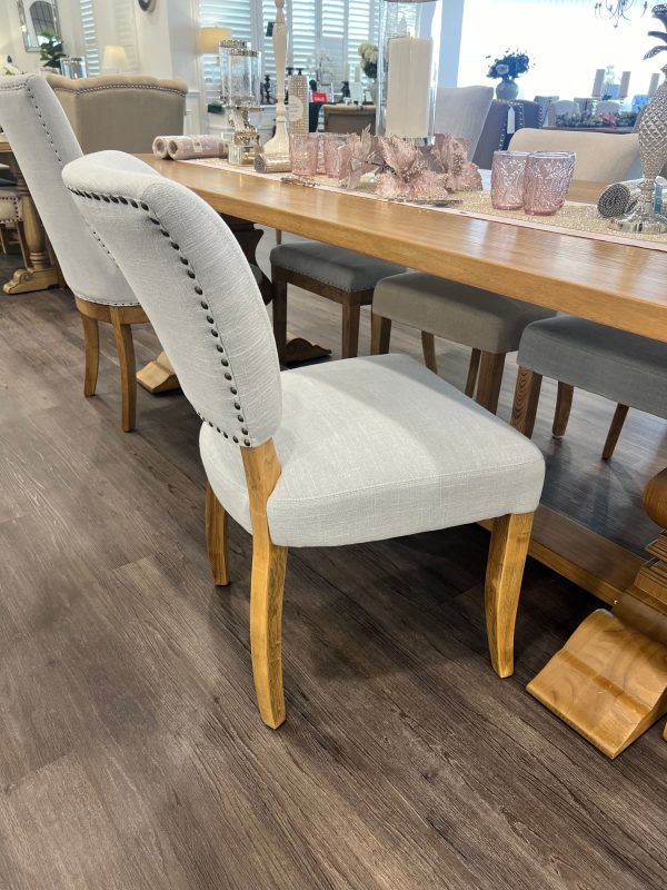 Duck Egg Oakwood Linen Dining Chair Supply