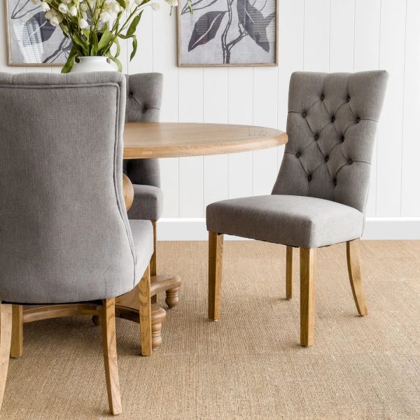 Storm Grey Linen Dining Chair Sale