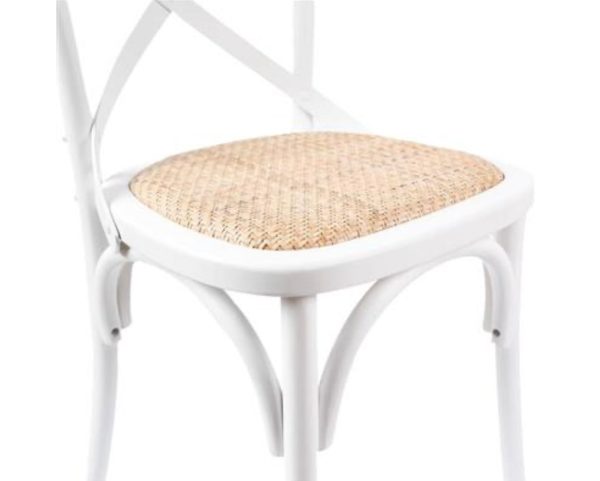 Hampton Vivid White Cross Back Dining Chair Supply