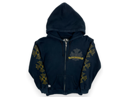 Thermal Hoodie CHROME HEARTS Gold Cross Logo Vintage For Sale