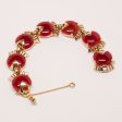 Unsigned 1950 s Enamel and Gold Gilt Bracelet Hot on Sale