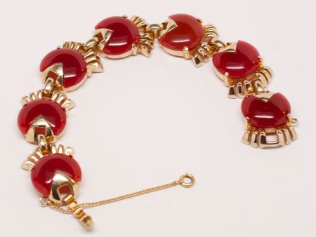 Unsigned 1950 s Enamel and Gold Gilt Bracelet Hot on Sale