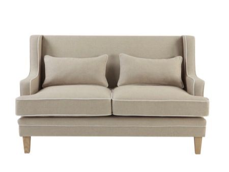 Hudson 2 Seater Sofa Natural with White Piping on Sale