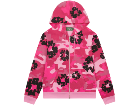 Zip Hoodie Pink Camo Cotton Wreath | Denim Tears For Cheap