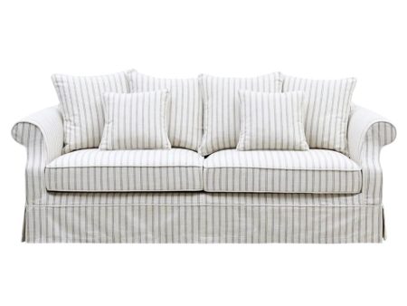 Ayla Hamptons 3 Seater Sofa Stone Stripe Cheap