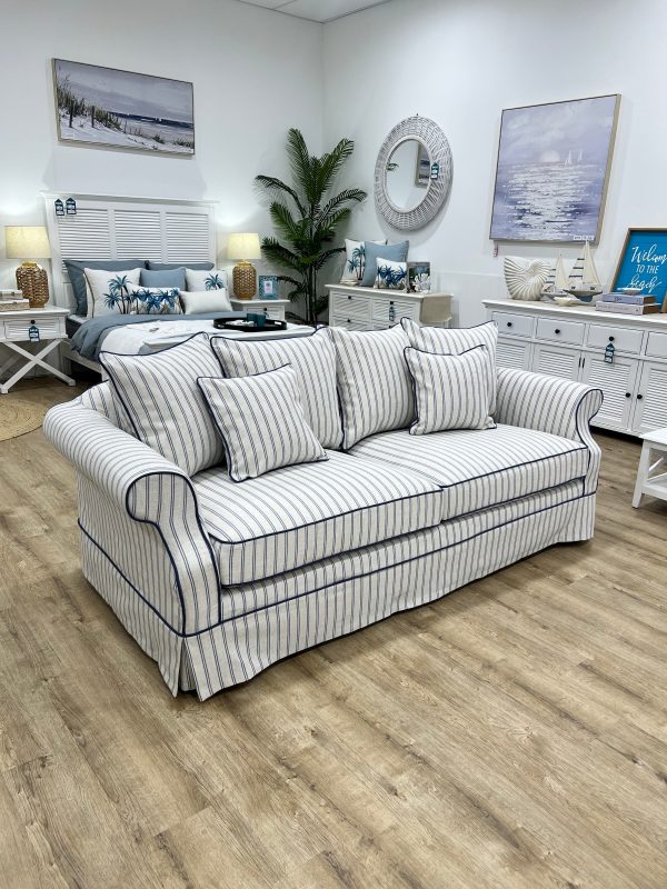 Ayla Hamptons 3 Seater Sofa Pinstripe on Sale