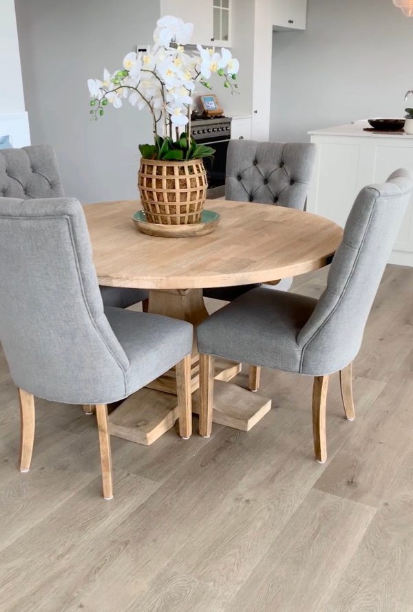 Storm Grey Linen Dining Chair Sale