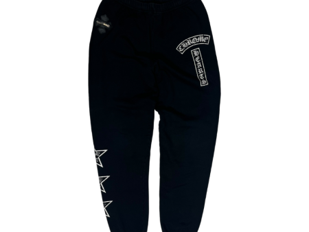 Chrome Hearts Black Leather Cross Patch Sweatpants Online now