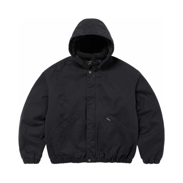 Bomber Jacket SUPREME Faux Shearling Lined Black on Sale