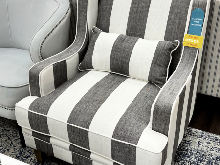 Hudson Grey Stripe Armchair Sale