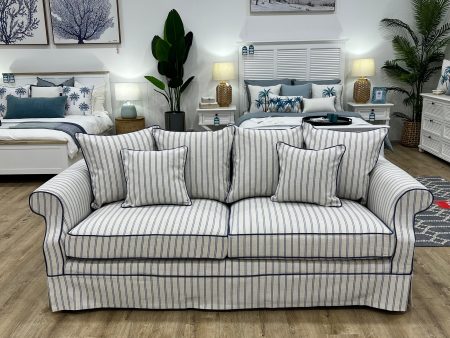 Ayla Hamptons 3 Seater Sofa Pinstripe on Sale