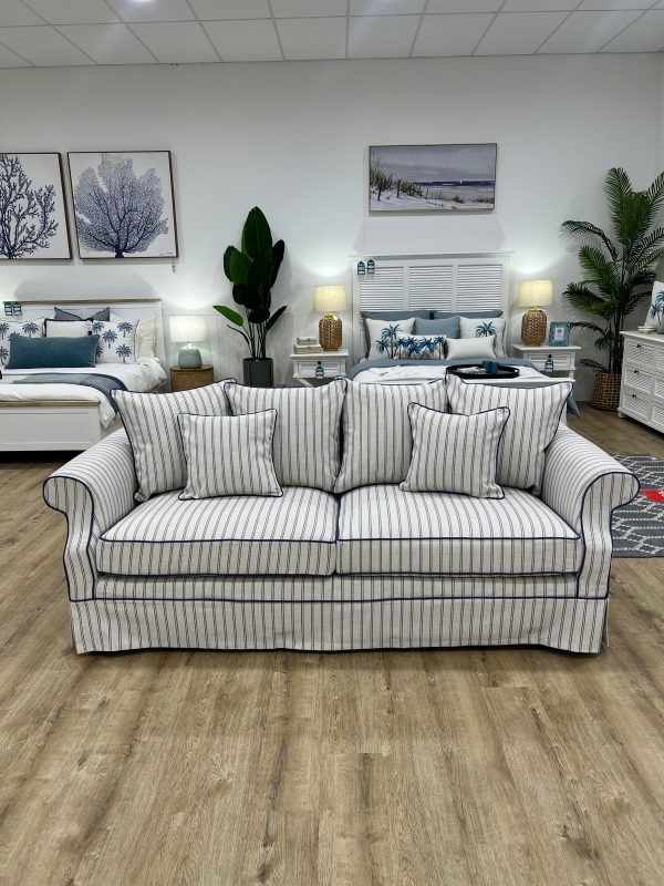 Ayla Hamptons 3 Seater Sofa Pinstripe on Sale