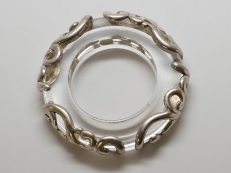 Dominique Aurientis Acrylic and Silver Bangle Bracelet Online Hot Sale