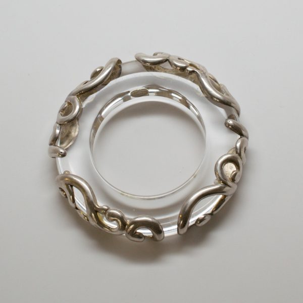 Dominique Aurientis Acrylic and Silver Bangle Bracelet Online Hot Sale