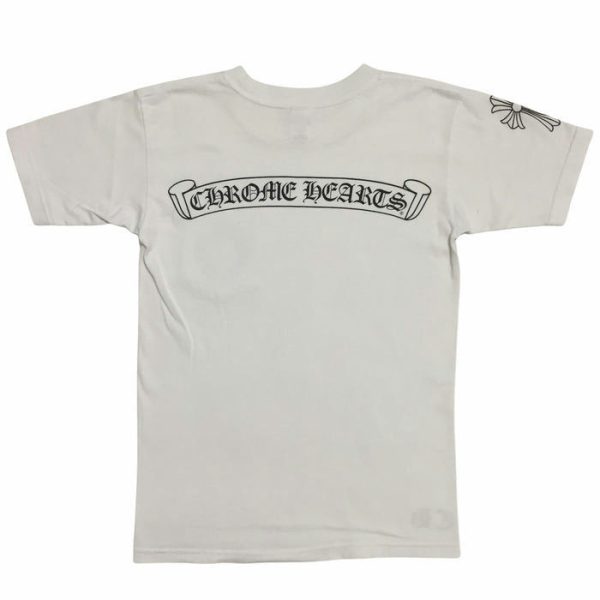 Tee CHROME HEARTS White Horseshoes Pocket Logo Vintage Discount