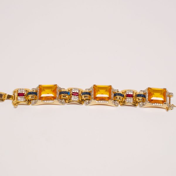 Vintage faux citrine Art Deco bracelet Discount