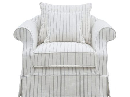 Ayla Hamptons Armchair Stone Stripe Supply