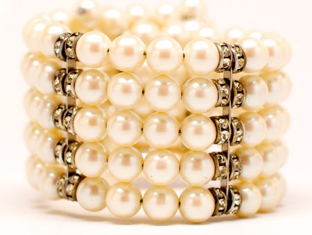 Cadoro 1960 s Faux Pearl Wrap Bracelet For Sale