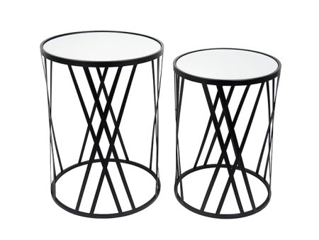 Zara Black Iron Round Drum Table Small Sale