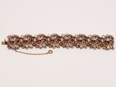 Hollycraft 1950 s Violet and Crystal Bracelet on Sale