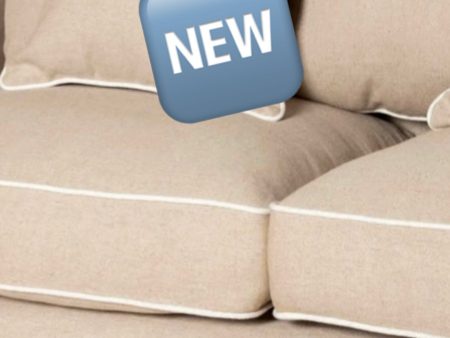 Ayla Hamptons 2 Seater Sofa Natural with White Piping For Discount