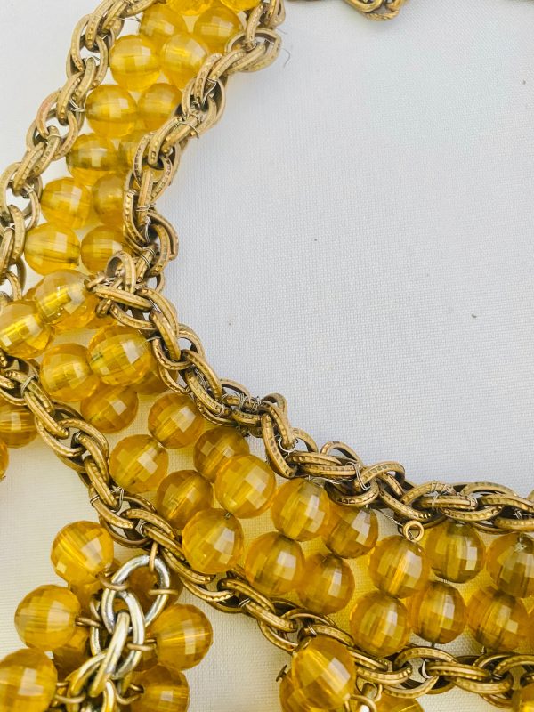 Unsigned Gold Bead Choker Necklace Cheap