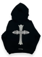 Thermal Hoodie CHROME HEARTS Black Cross Logo Vintage Sale