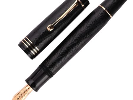 Leonardo MZ Grande Audace Art Nouveau No.6 Fountain Pen - Intense Black GT (Limited Edition) Online now