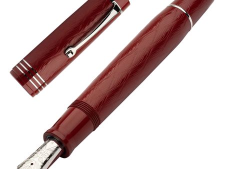 Leonardo MZ Grande Audace Art Nouveau No.8 Fountain Pen - Red Granata CT (Limited Edition) Discount