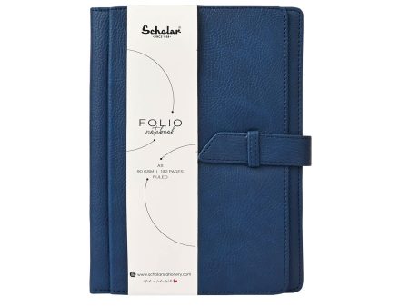 Scholar Folio Blue Notebook - A5, Ruled Fashion