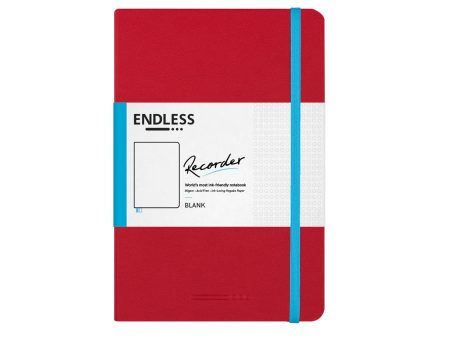 Endless Recorder Crimson Sky Red Regalia Notebook - A5, Plain For Sale